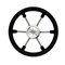 Рулевое колесо LEADER PLAST белый черный обод серебряные спицы д. 360 мм