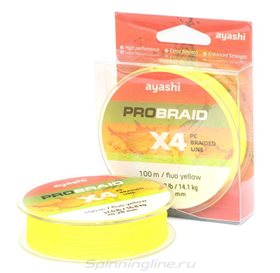 Ayashi - Шнур Pro Braid-X4 0,18мм fluo yellow